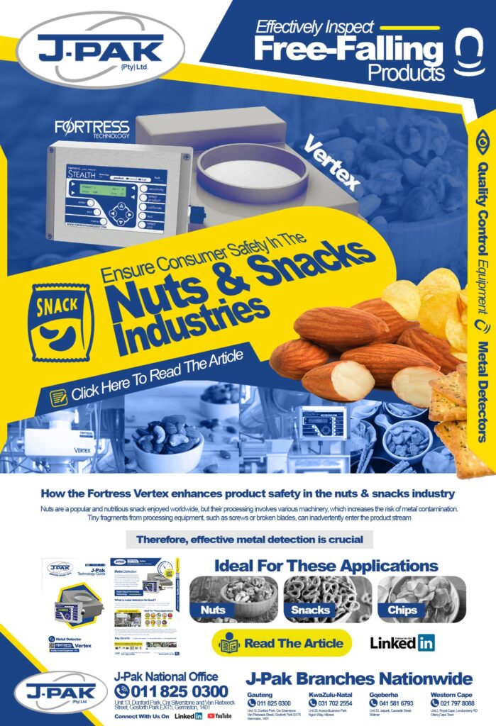 Effectively Inspect Free-Falling Nuts and Snacks With The Vertex Metal Detector